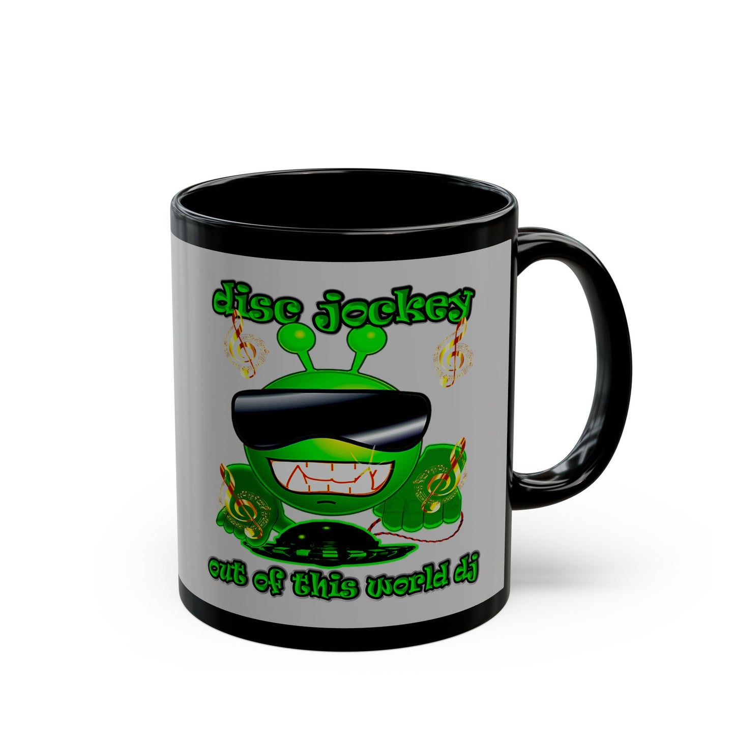 disc jockey - Black Mug (light grey)