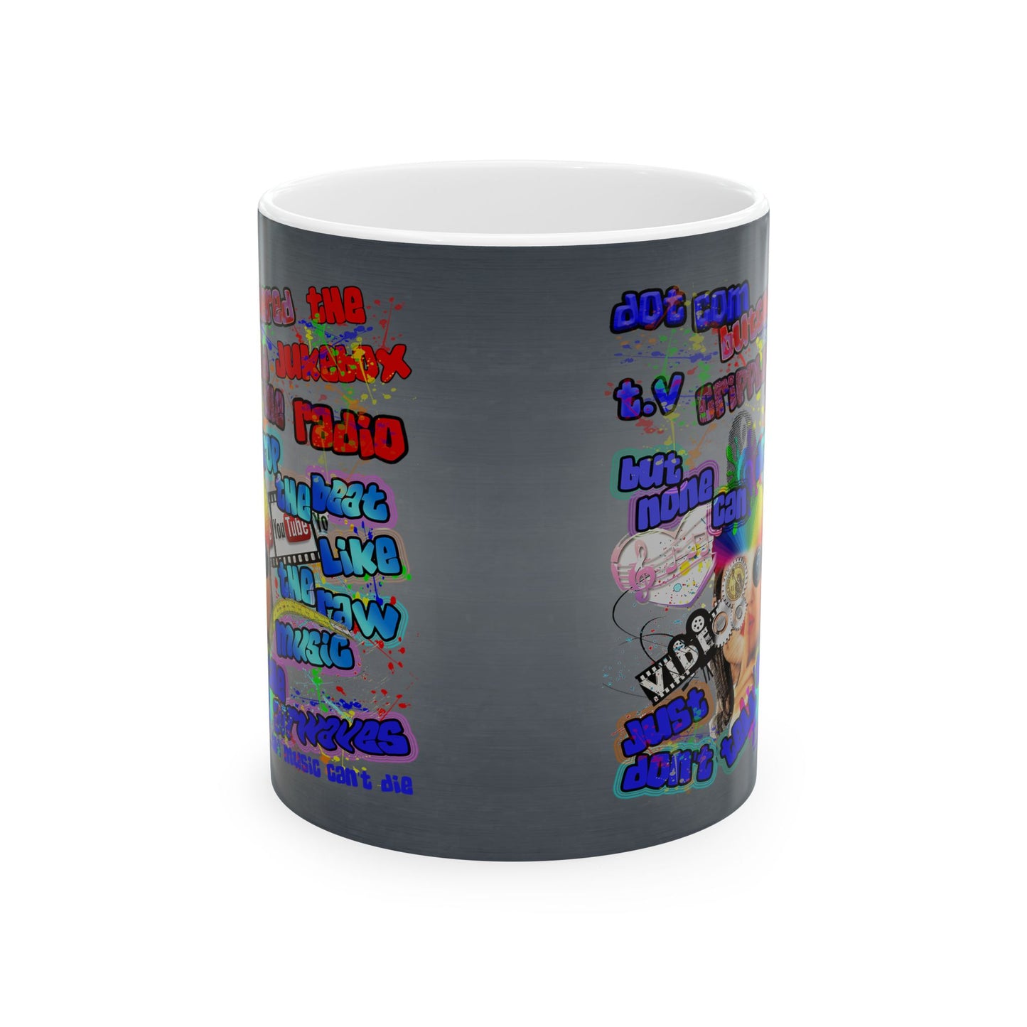 drop the beat - White Mug (grey-light grey)