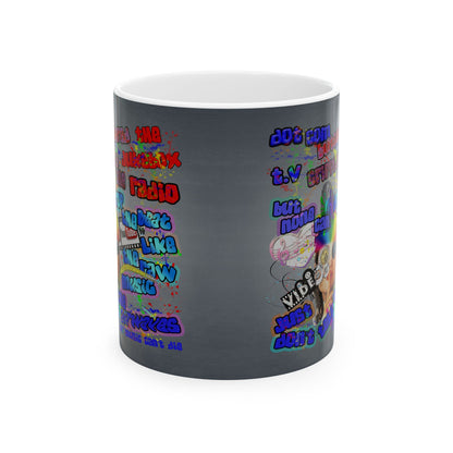 drop the beat - White Mug (grey-light grey)