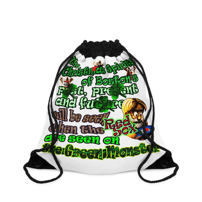 christmas spirits of boston - Drawstring Bag (white)