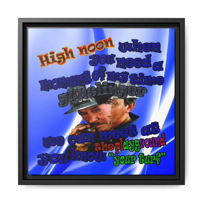 high noon - framed canvas art (blue-white wave)