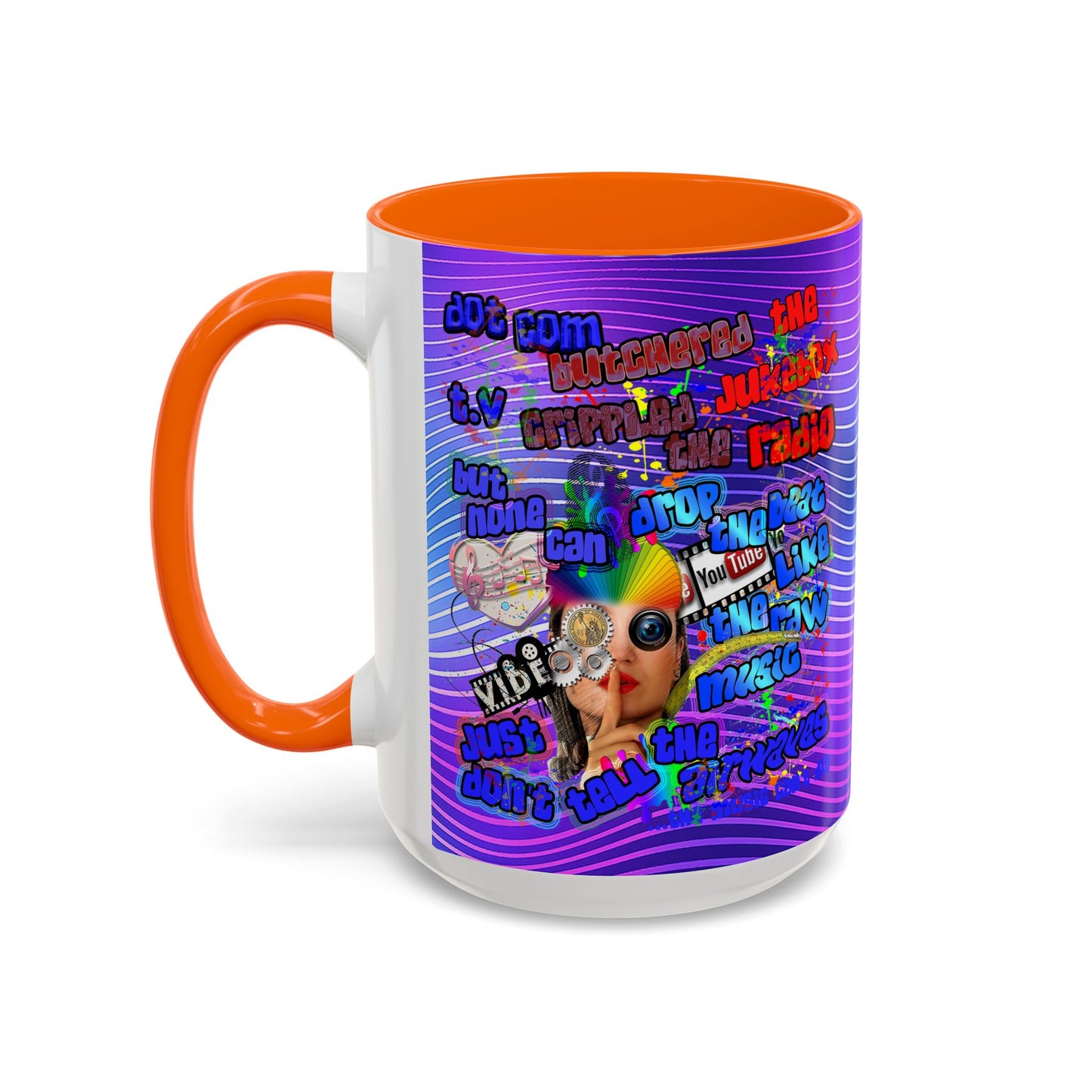 drop the beat - Accent Mug (purple wave)