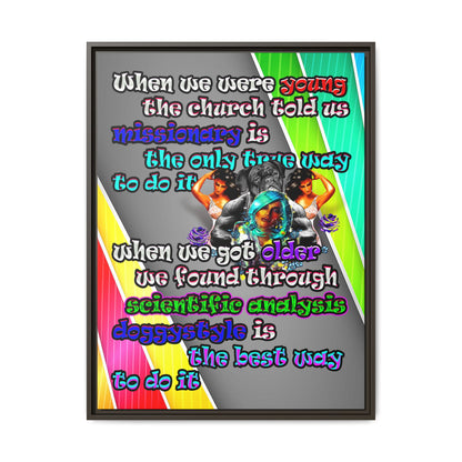 doggystyle - framed canvas art (rainbow split)