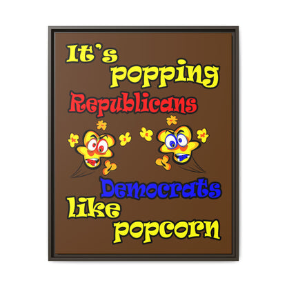 popping like popcorn - framed canvas art (brown)