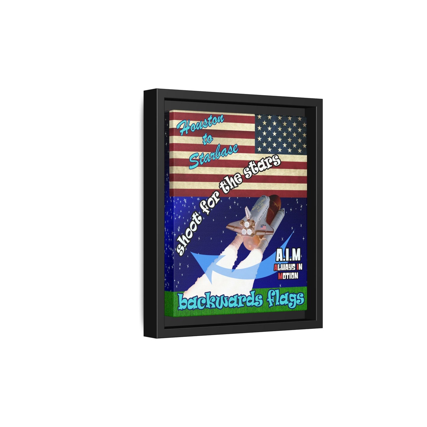 shoot for the stars - framed canvas art ('snoops' background)