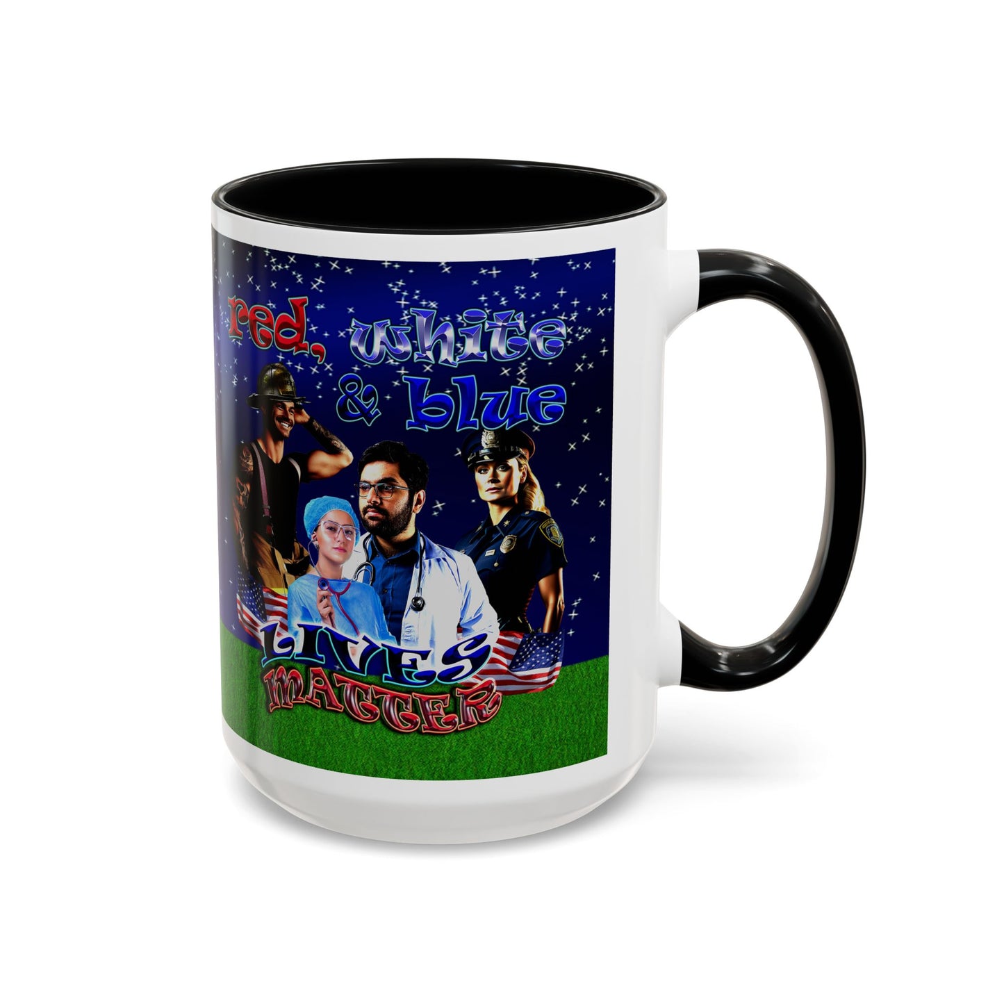 rw&b lives matter - Accent Mug ('snoops' background)
