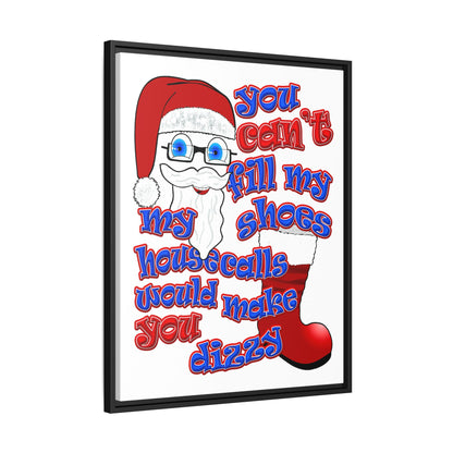 santa's shoes - framed canvas art (white)