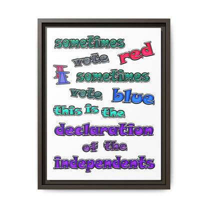 declaration of the independents - framed canvas art (white)