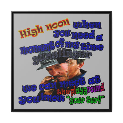 high noon - framed canvas art (light grey)