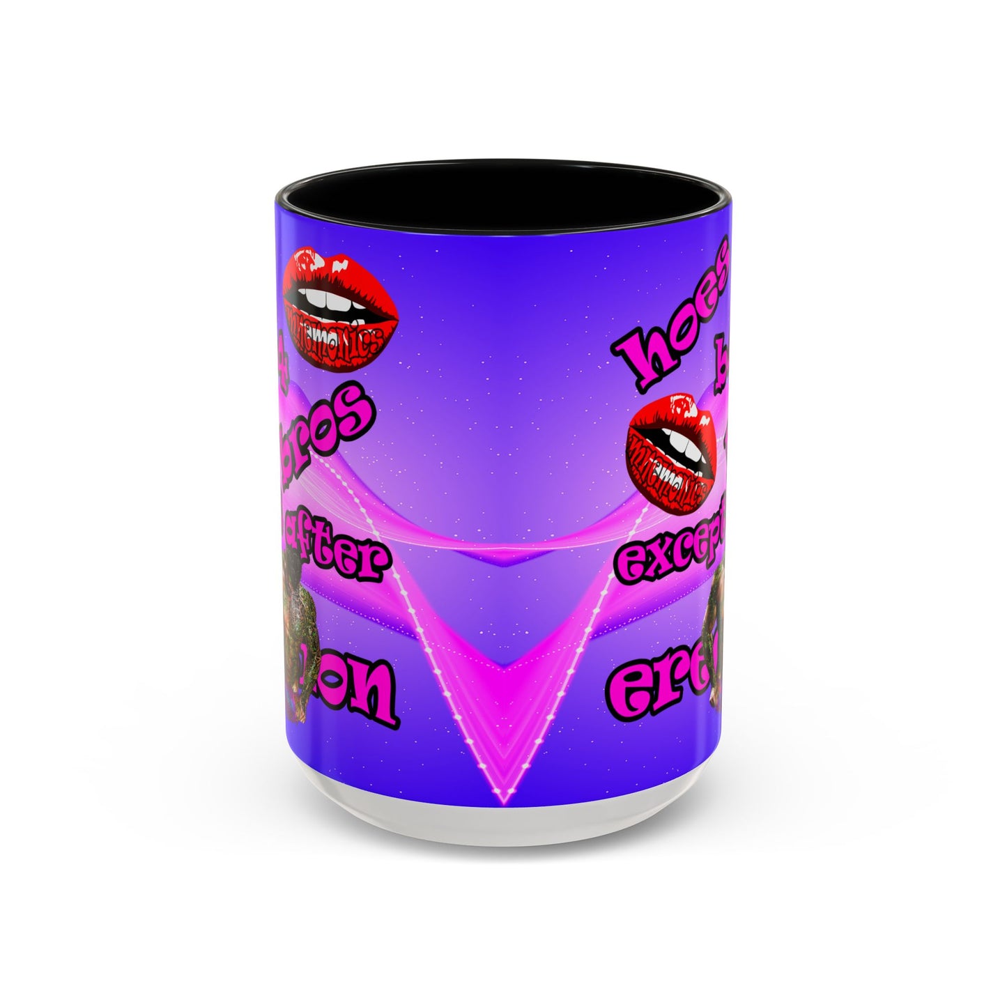 hoes b4 bros - Accent Mug (purple-pink wave)