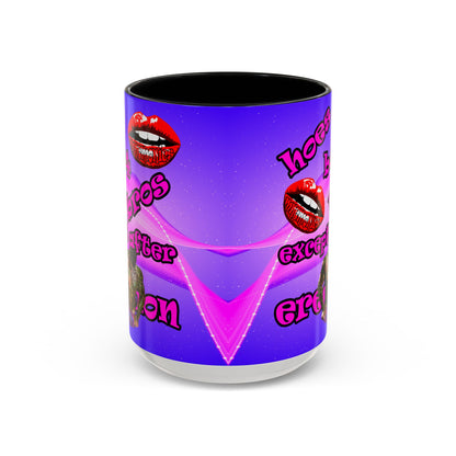 hoes b4 bros - Accent Mug (purple-pink wave)