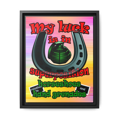 my luck - framed canvas art (color blur)