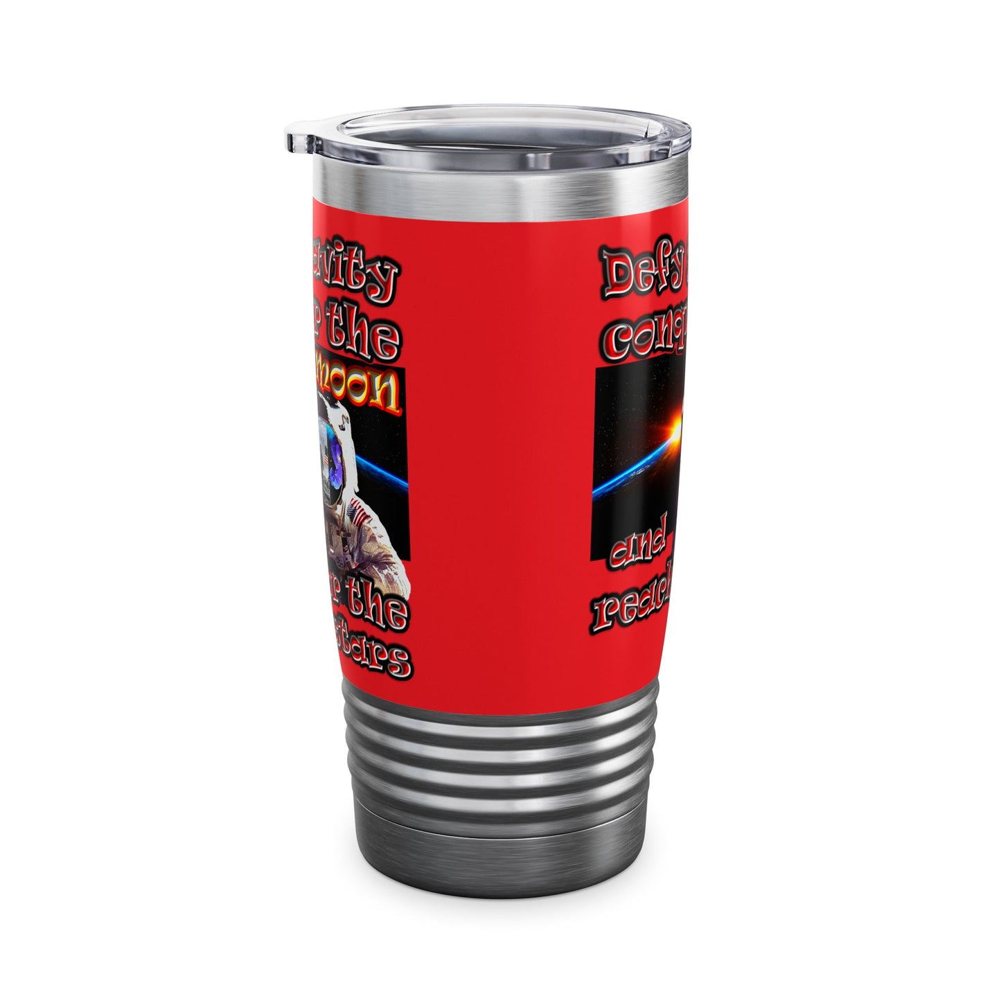 defy conquer reach - Ringneck Tumbler, 20oz (red)