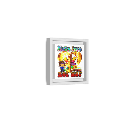 love peace - framed canvas art (white)