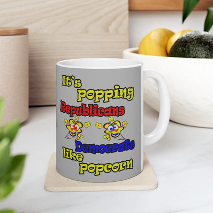 popping like popcorn - White Mug (light grey)