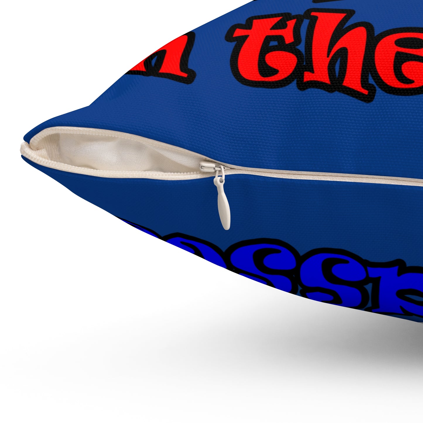 donkeys and elephants - Spun Polyester Square Pillow - (dark blue)