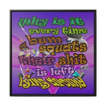 the bum's shit - framed canvas art (purple-pink wave)