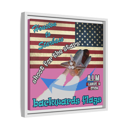 shoot for the stars - framed canvas art (light pink)