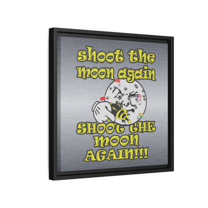 shoot the moon again - framed canvas art (brushed nickel)