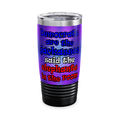 donkeys and elephants - Ringneck Tumbler, 20oz (purple wave)
