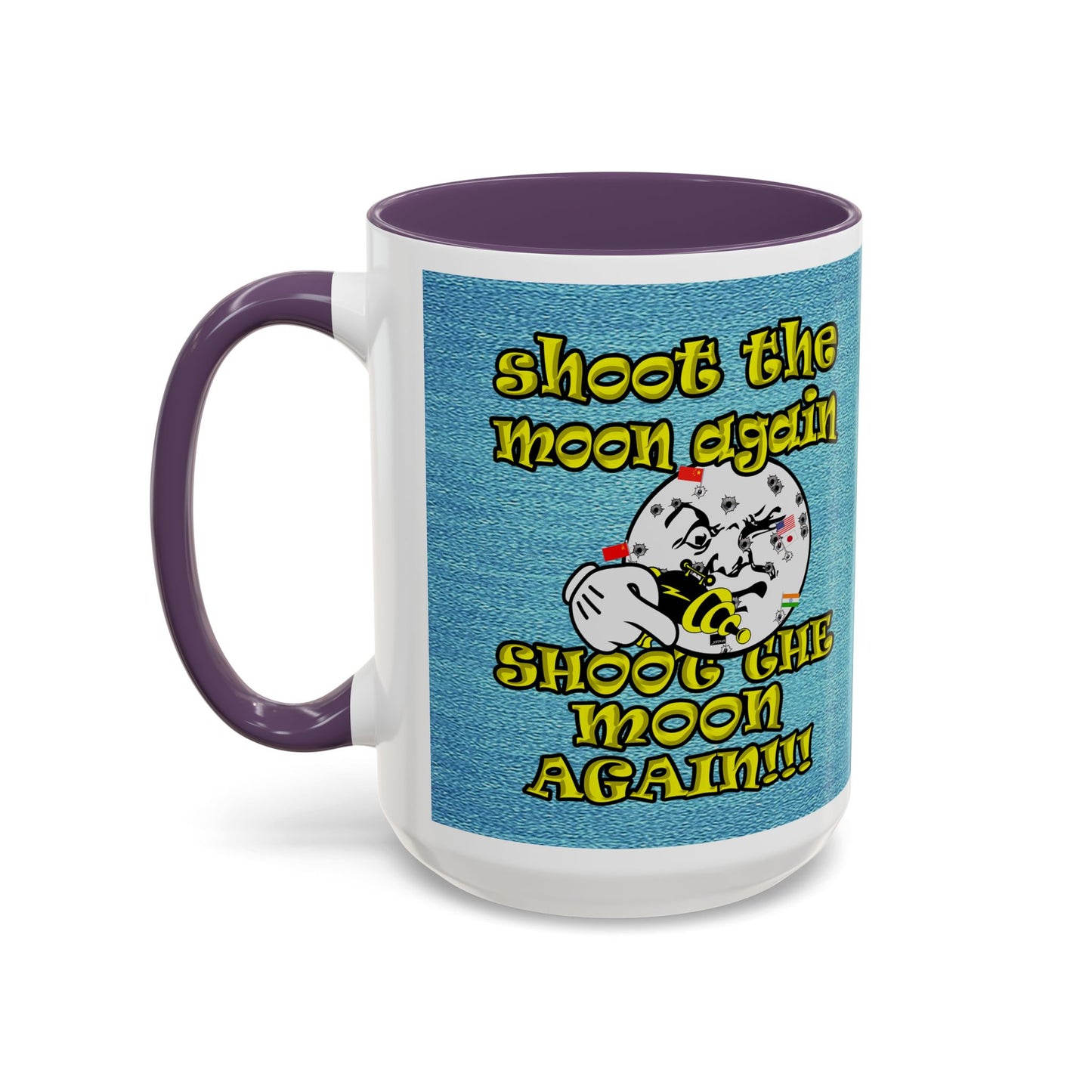 shoot the moon again - Accent Mug (faded blue)