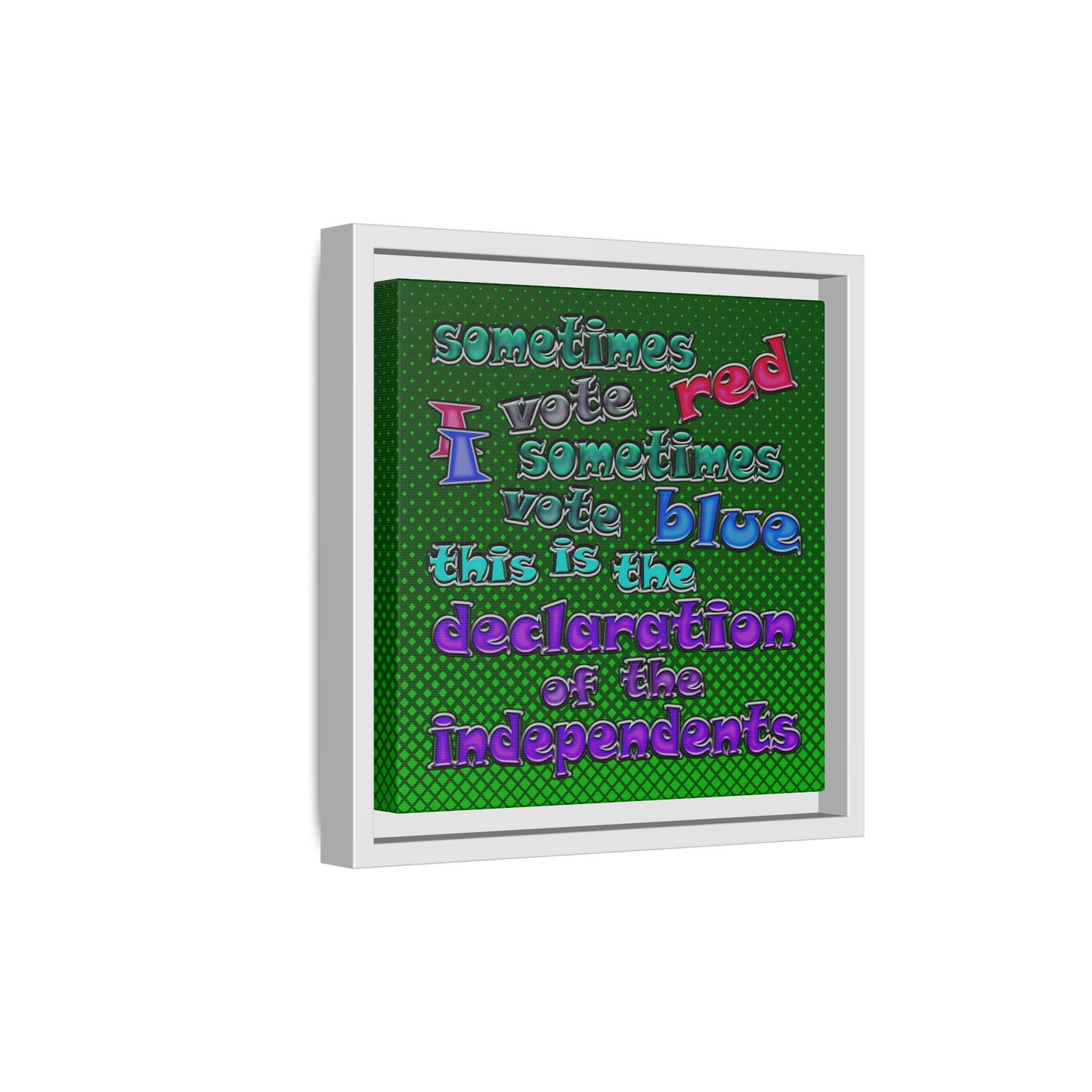 declaration of the independents - framed canvas art (logo green)