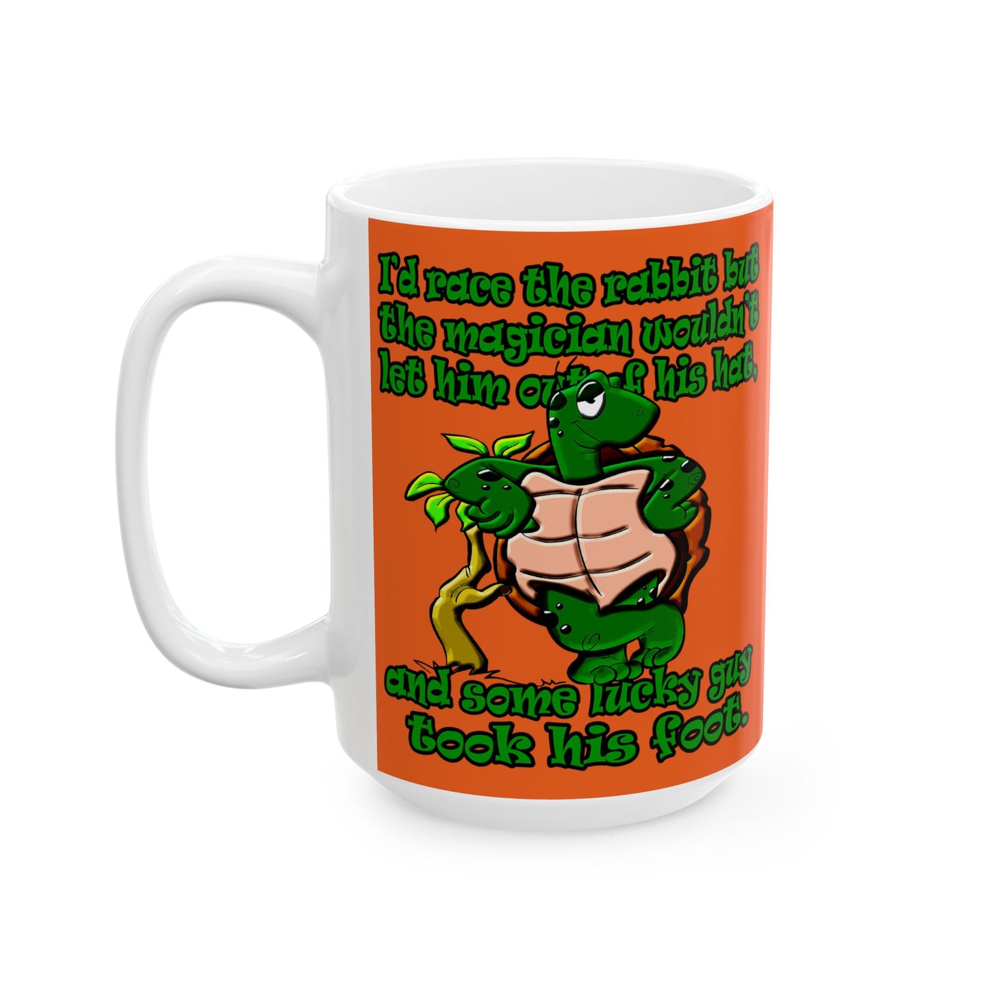 turtle race - White Mug (orange)