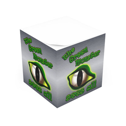 green monster - note cube (brushed nickel)