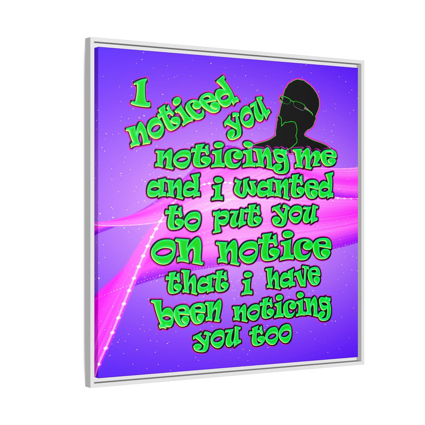 noticed you noticing - framed canvas art (purple-pink wave)