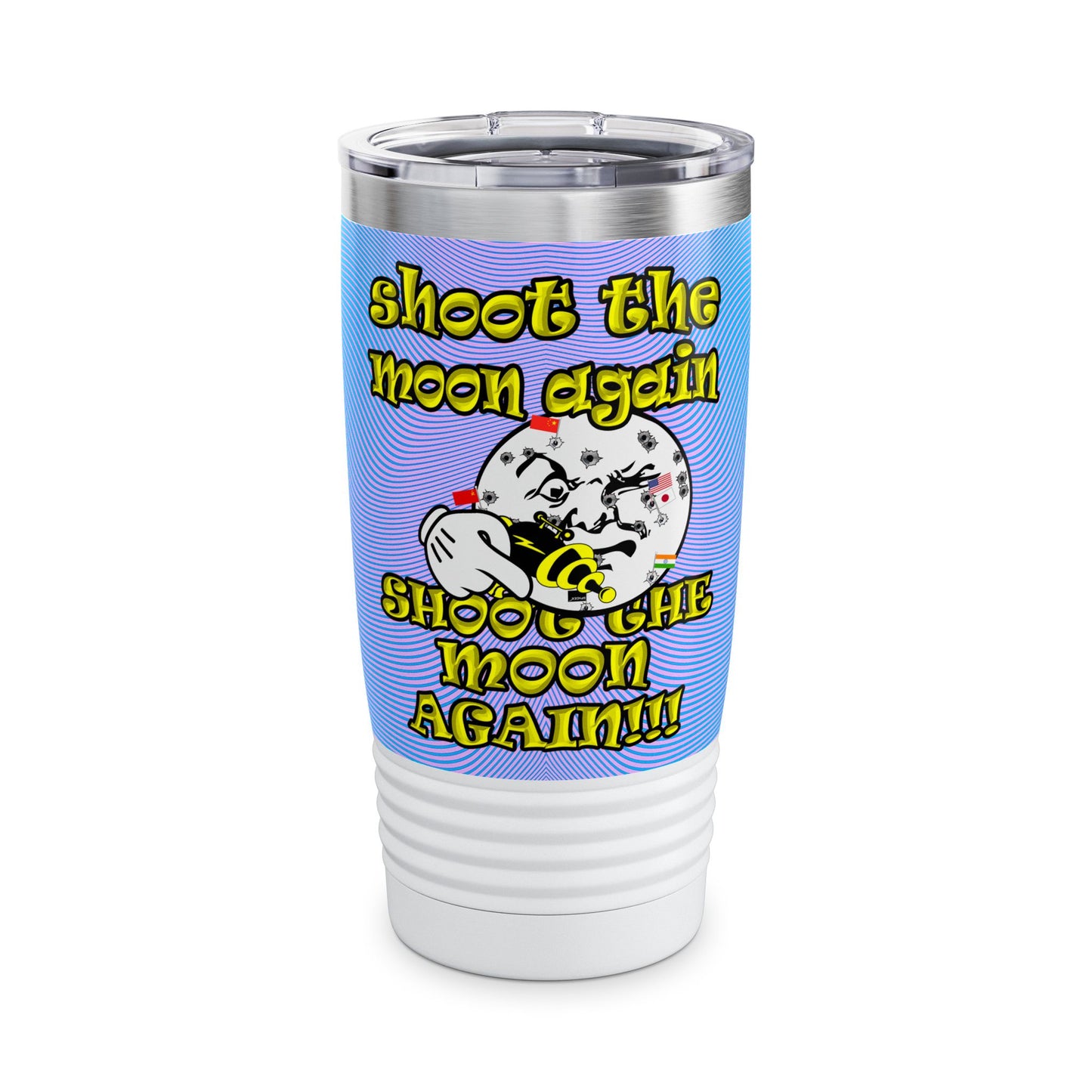 shoot the moon again - Ringneck Tumbler, 20oz (light blue-purple wave)