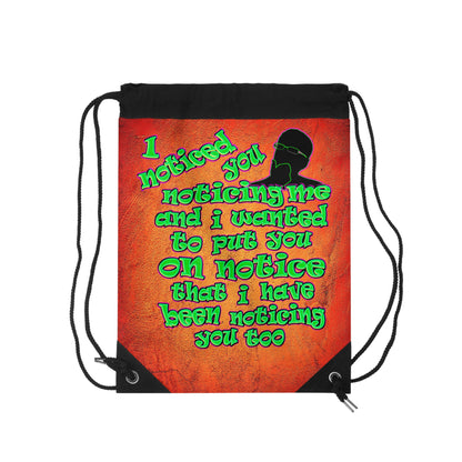 noticed you noticing - Drawstring Bag (burnt orange)