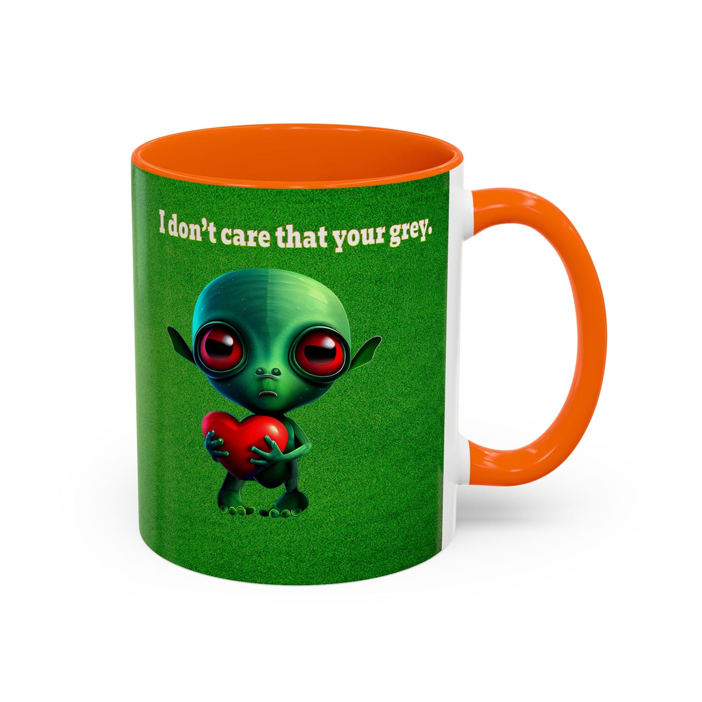 I don't care that your grey - Accent Mug (green turf)