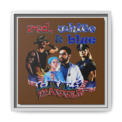 rw&b lives matter - framed canvas art (brown)