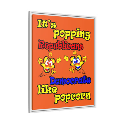 popping like popcorn - framed canvas art (orange)