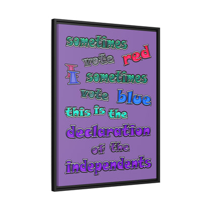 declaration of the independents - framed canvas art (light purple)