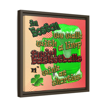 celtics logo - framed canvas art (yellow-orange wave)