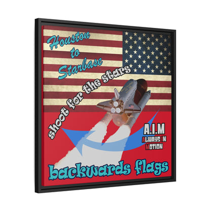 shoot for the stars - framed canvas art (dark red)
