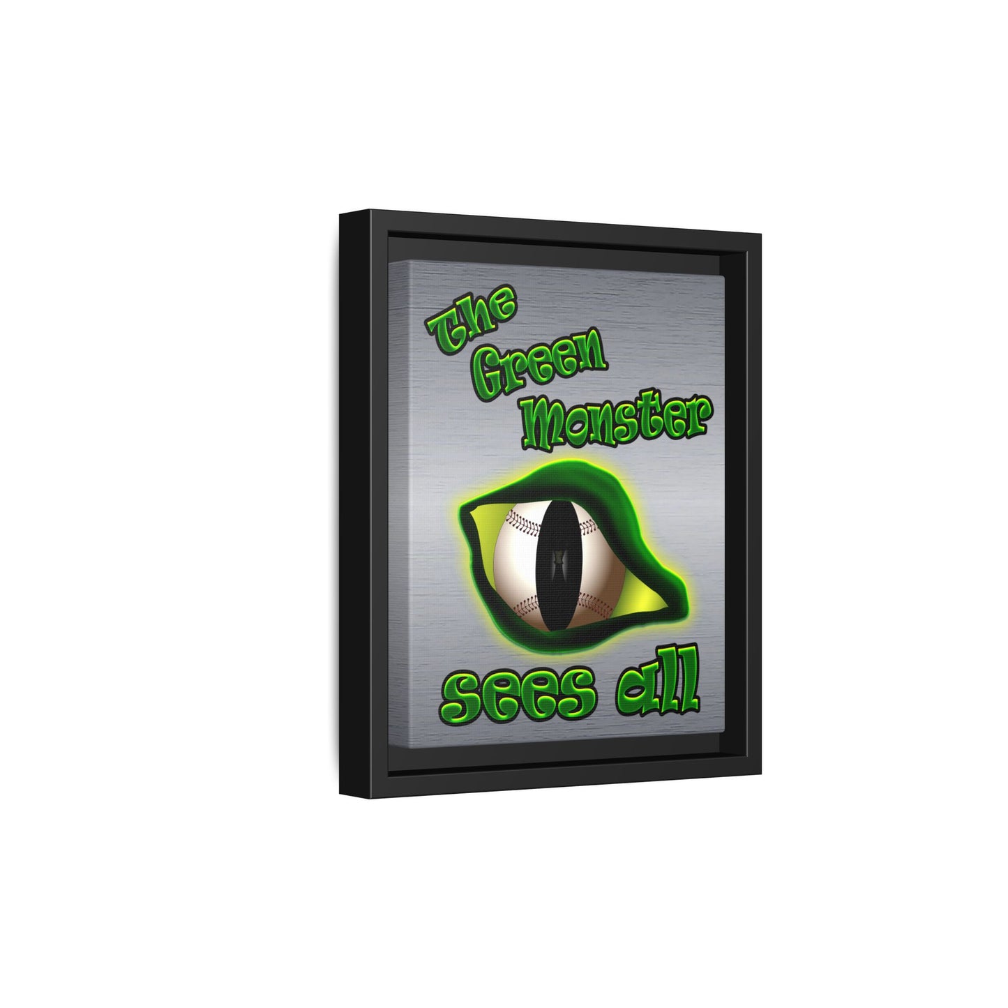 green monster - framed canvas art (brushed nickel)