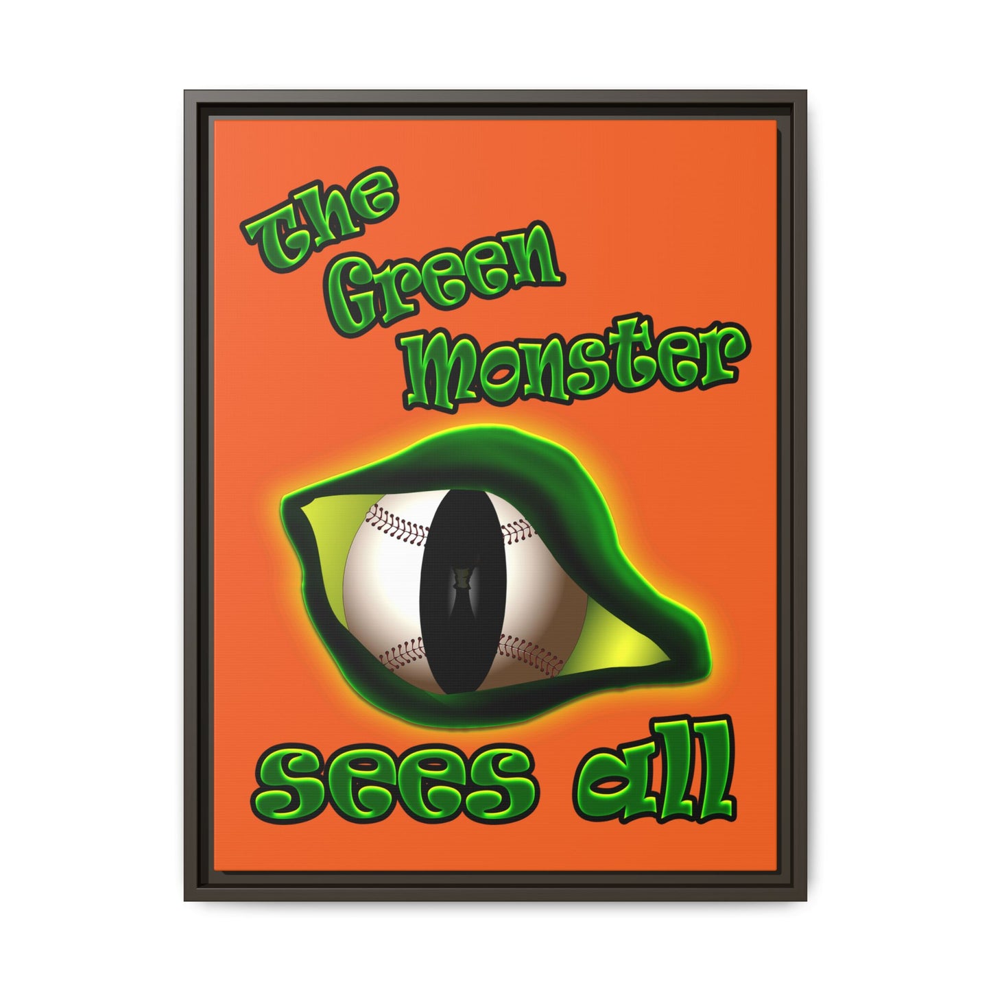 green monster - framed canvas art (orange)
