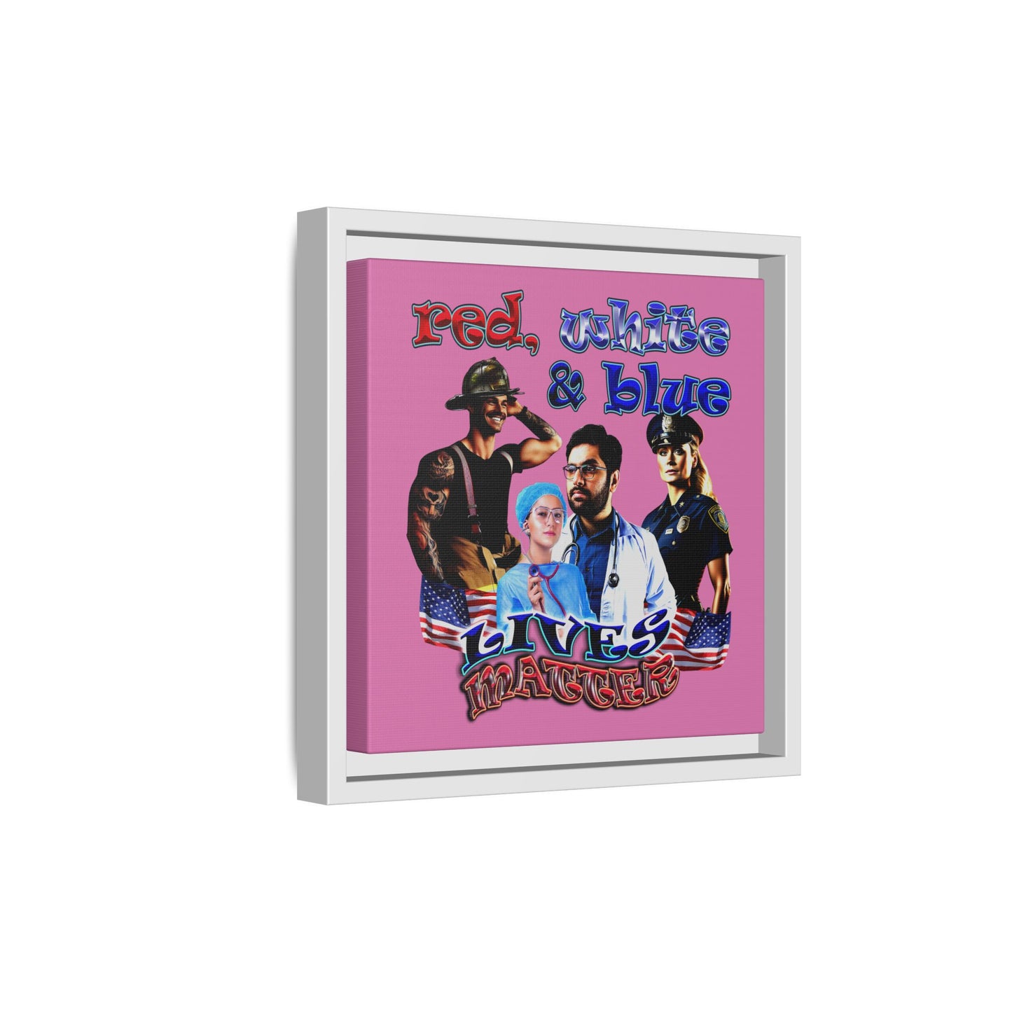 rw&b lives matter - framed canvas art (light pink)