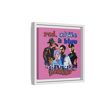 rw&b lives matter - framed canvas art (light pink)