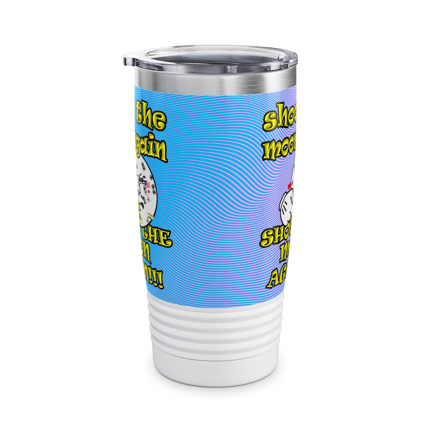 shoot the moon again - Ringneck Tumbler, 20oz (light blue-purple wave)