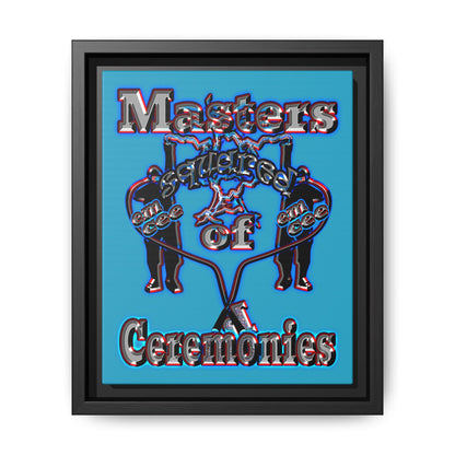 em cee squared - framed canvas art (turquoise)
