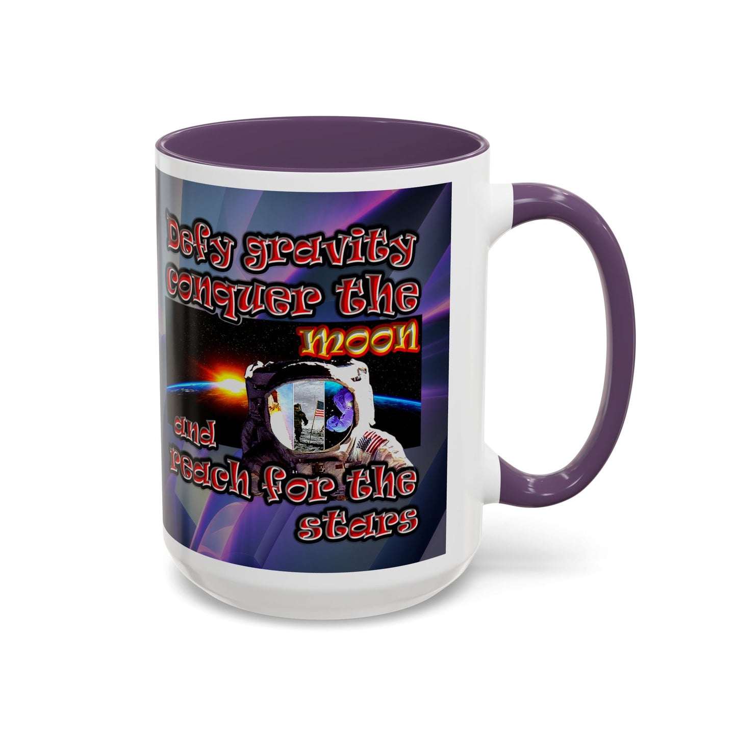 defy conquer reach - Accent Mug (grey-pink wave)