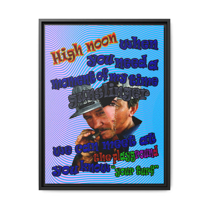 high noon - framed canvas art (light blue-purple wave)