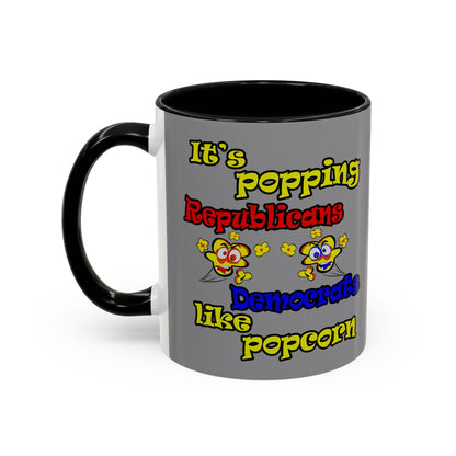 popping like popcorn - Accent Mug (grey)