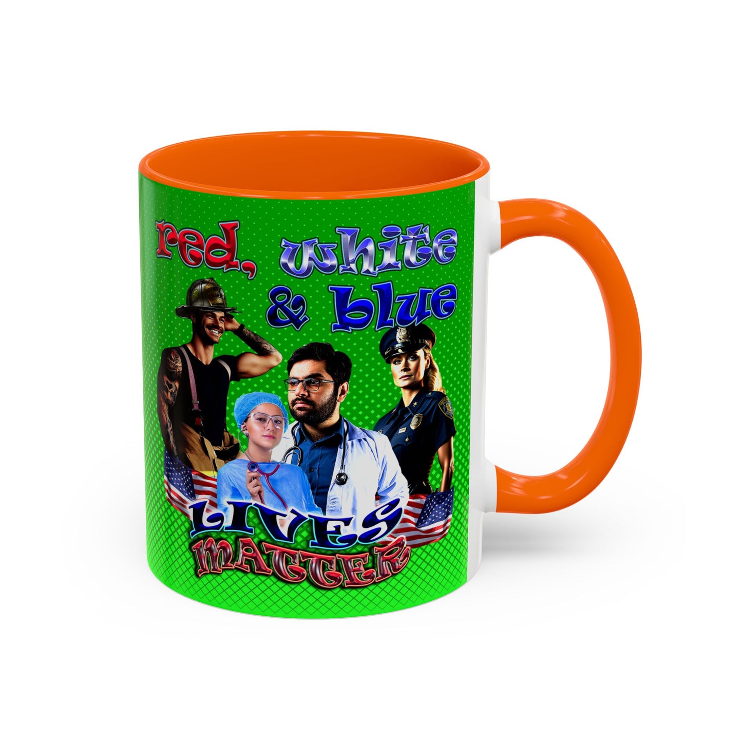 rw&b lives matter - Accent Mug (logo green)