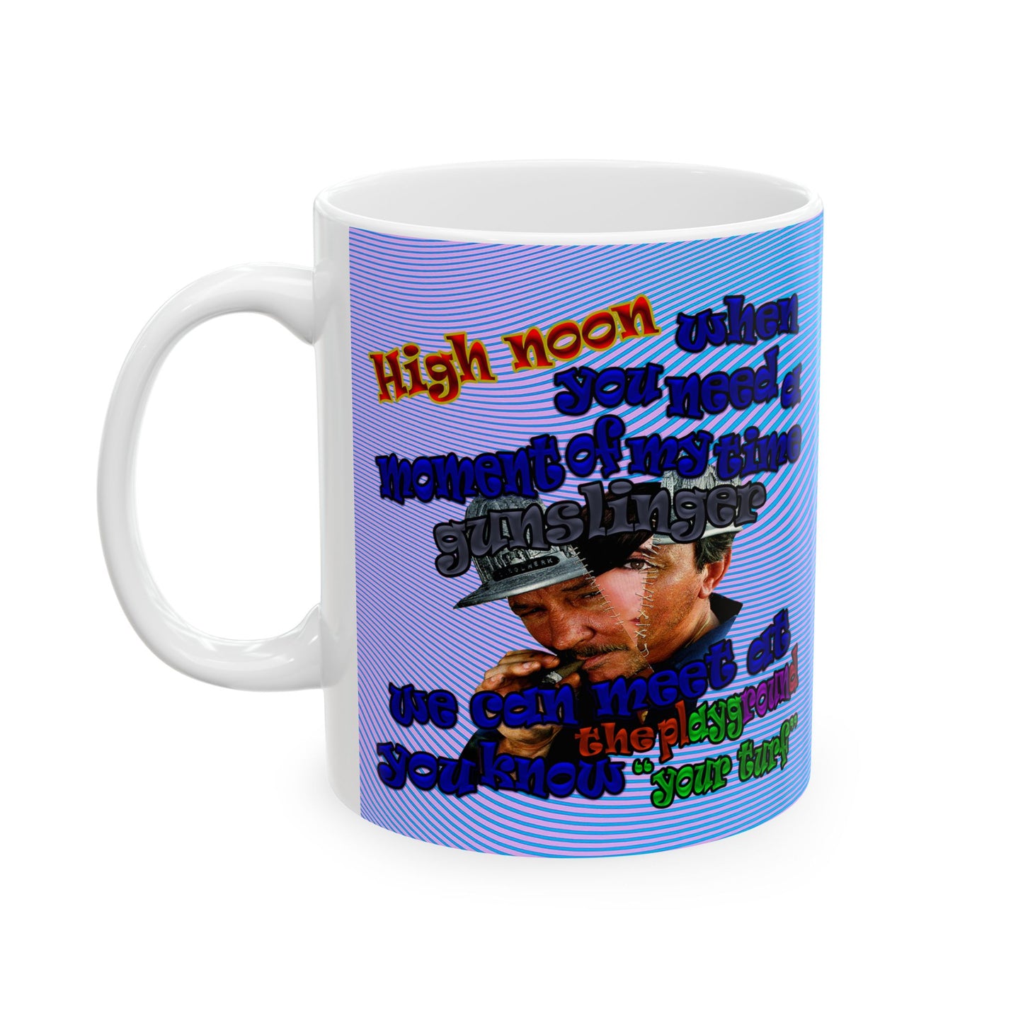 high noon - White Mug (light blue-purple wave)