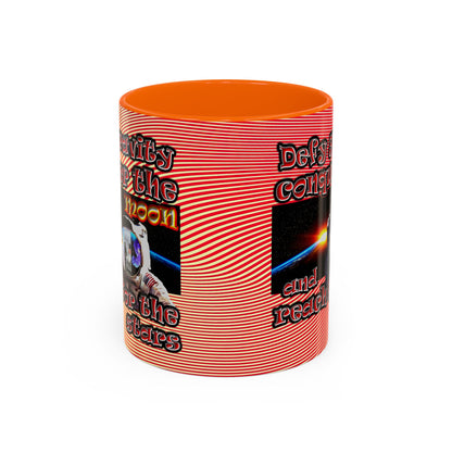 defy conquer reach - Accent Mug (yellow-orange wave)