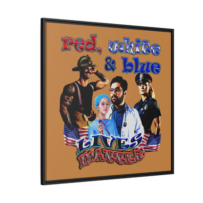 rw&b lives matter - framed canvas art (light brown)